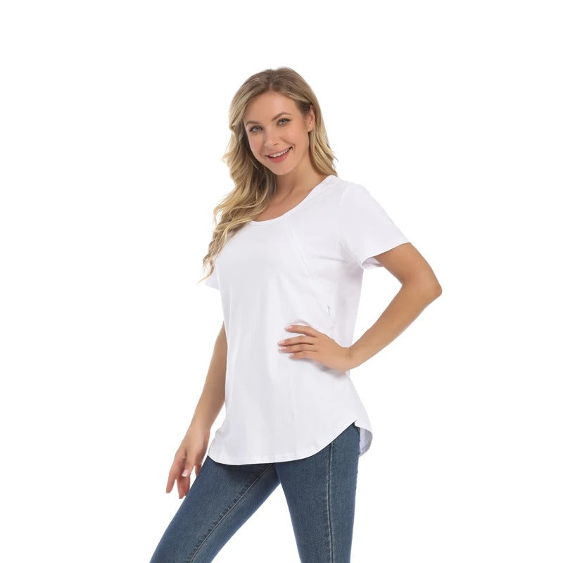 Short Sleeve Maternity Nursing T Shirt