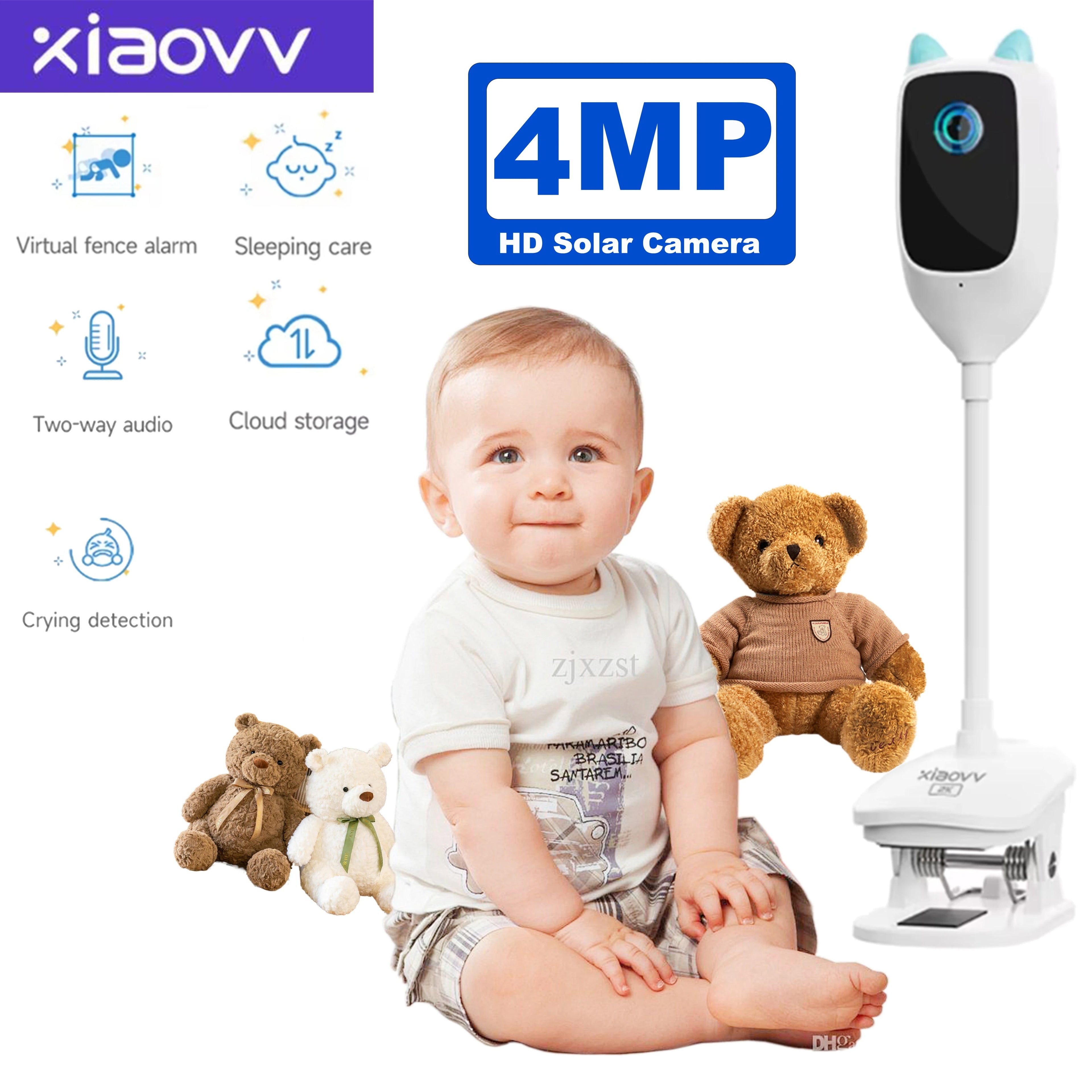 Baby Monitor with Crying Detection – 4MP 2K WiFi Camera with Night Vision