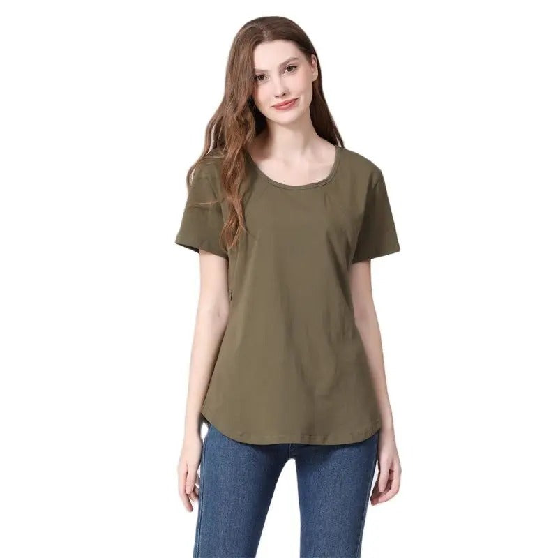 Short Sleeve Maternity Nursing T Shirt