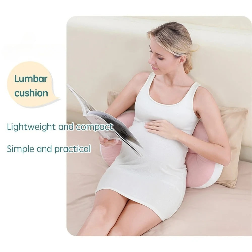 Pregnancy Pillow with Free Auxiliary Pillow – Cotton Maternity Body Pillow for Side Sleeping & Waist Support