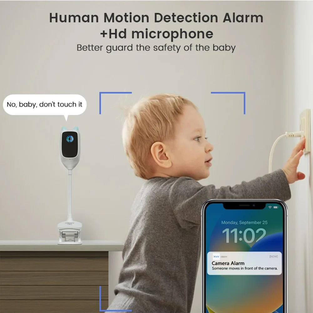 Baby Monitor with Crying Detection – 4MP 2K WiFi Camera with Night Vision