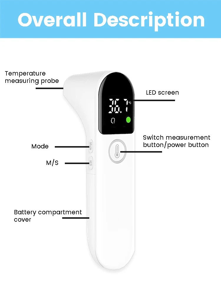 Non-Contact Infrared Forehead Thermometer – Digital Baby & Adult Fever Temperature Monitor
