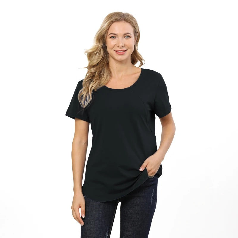Short Sleeve Maternity Nursing T Shirt